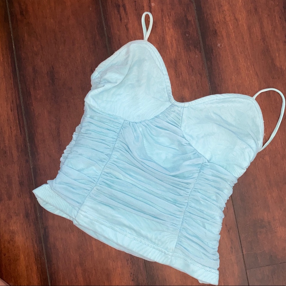 Tule Teal Crop Top